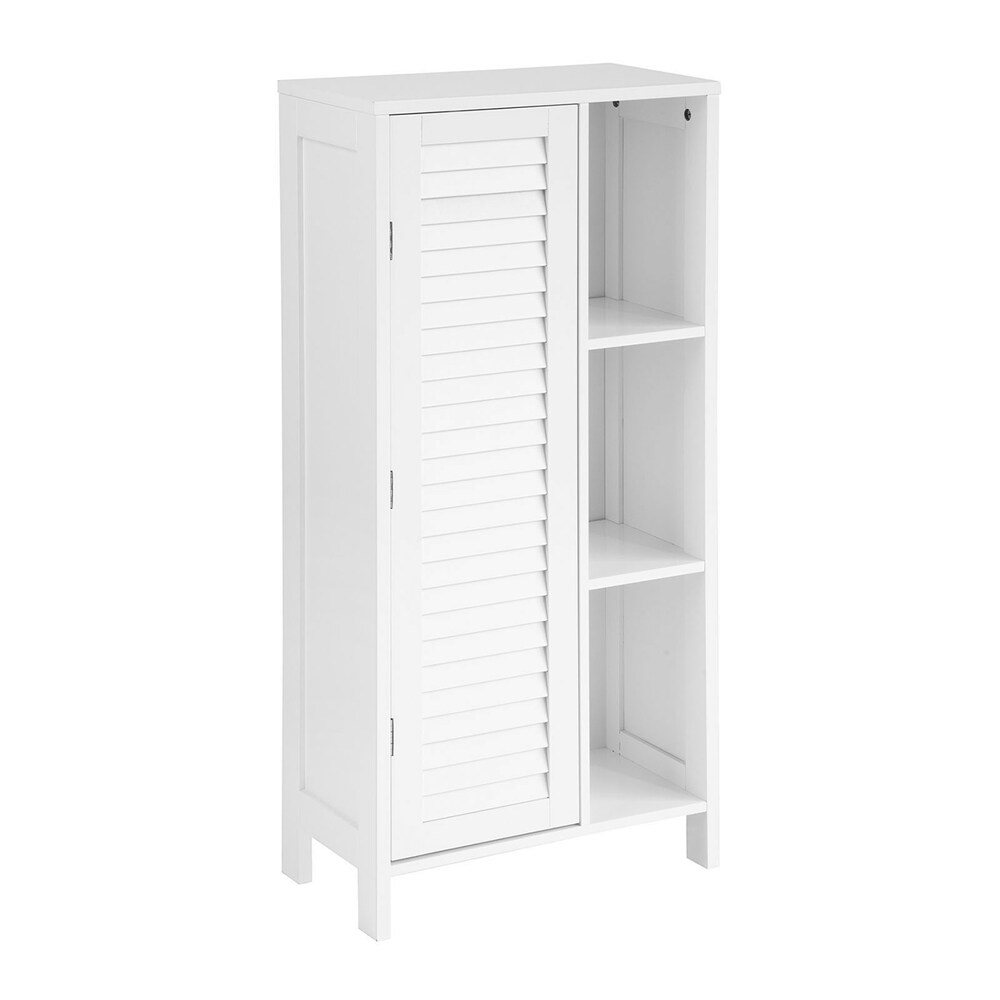 SoBuy Badezimmerschrank mit 1 Tür Weiß 48x24x96cm Rustikal | 04251388614778