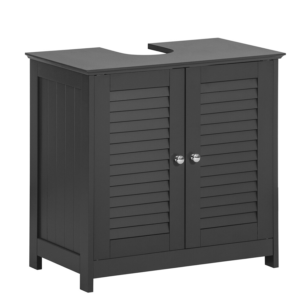 SoBuy Waschbeckenunterschrank mit 2 T&uuml;ren Dunkelgrau 60x35x58cm Modern - Bild 1