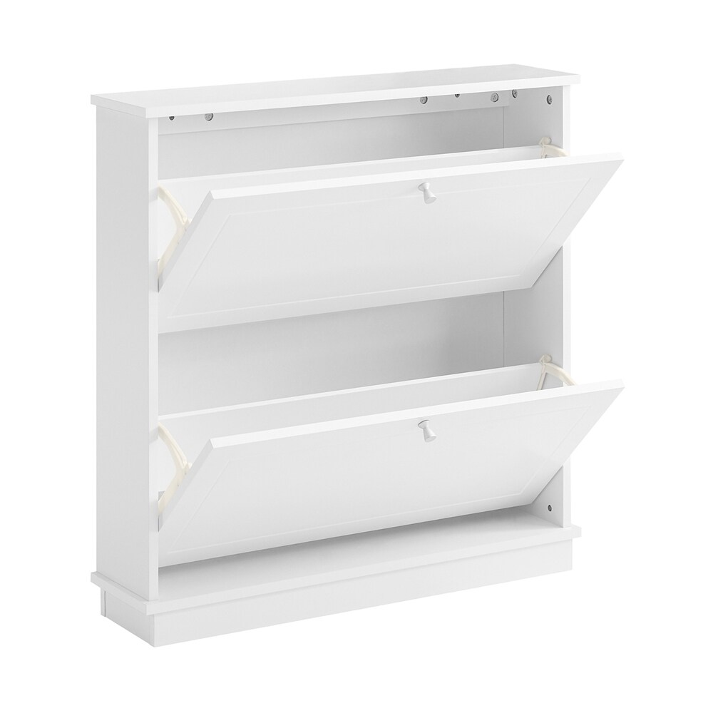 SoBuy Schuhschrank mit 2 Türen Weiß 76x18x78cm Modern