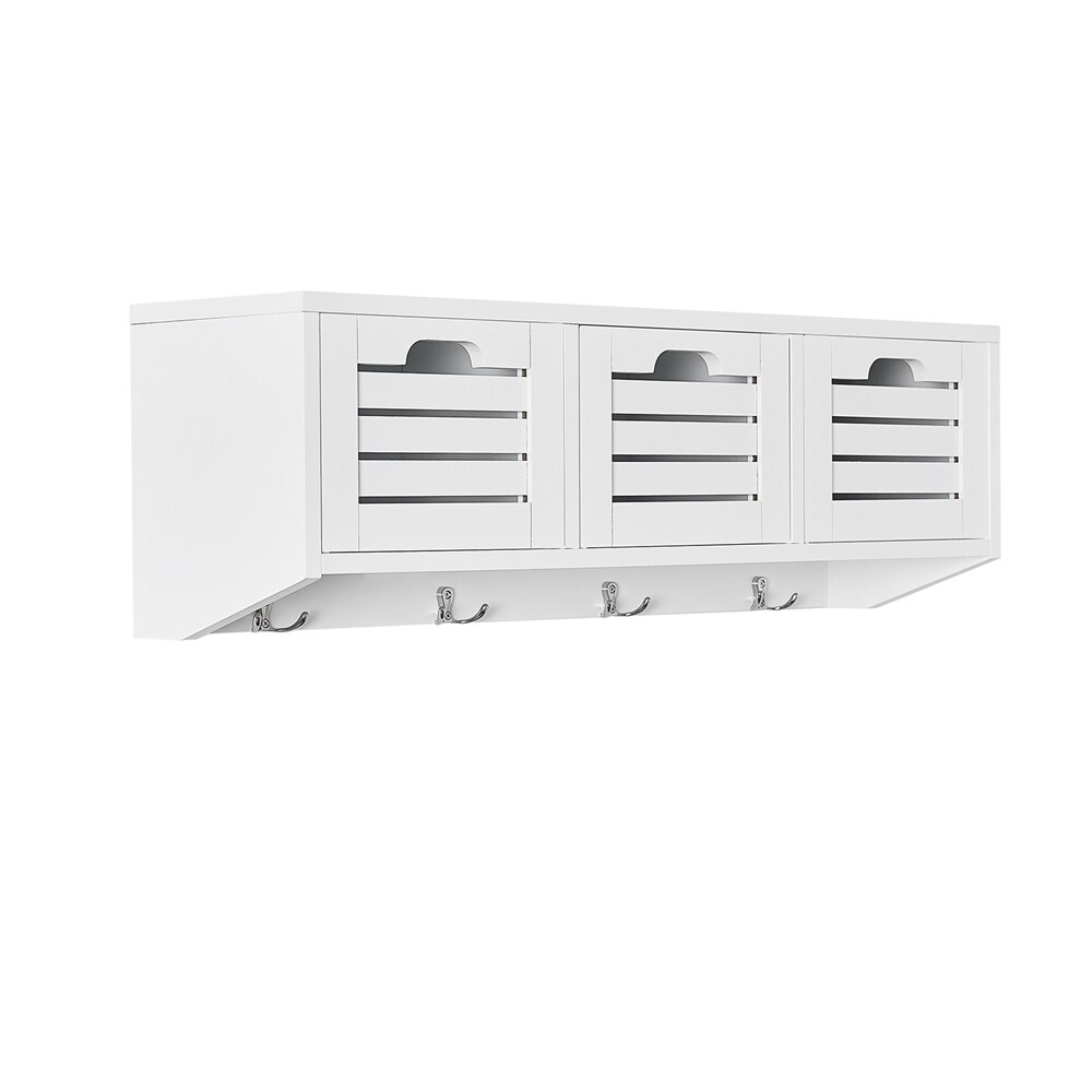 SoBuy Wandgarderobe mit 1 Ablage Wei&szlig; 80x25x20cm Modern - Bild 1