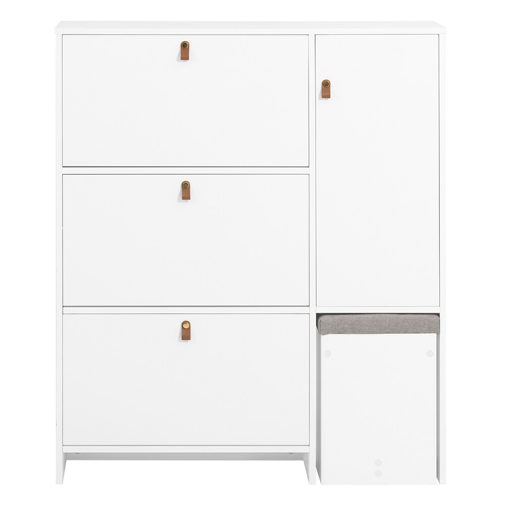 SoBuy Schuhschrank mit 5 T&uuml;ren Wei&szlig; 95x30x113cm Modern - Bild 1