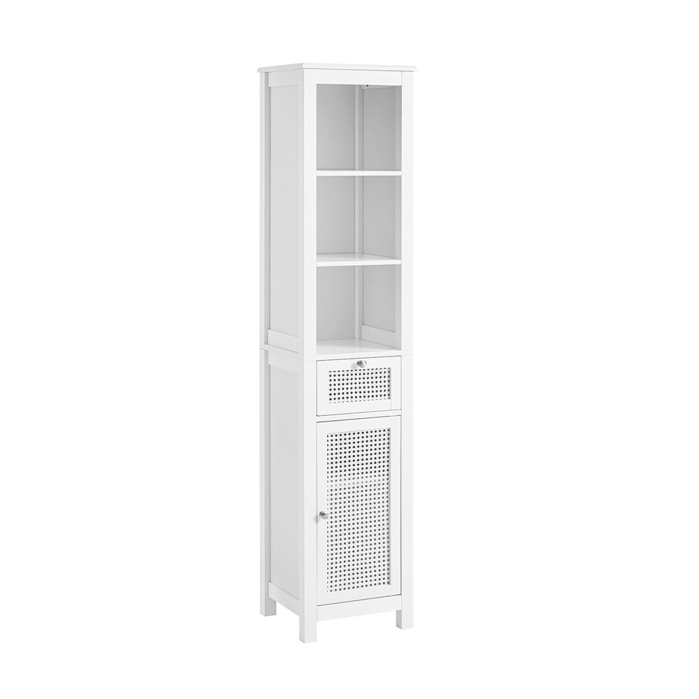 SoBuy Badezimmer-Hochschrank mit 1 Schublade Weiß 35x32x161,5cm Modern | 04251388613429