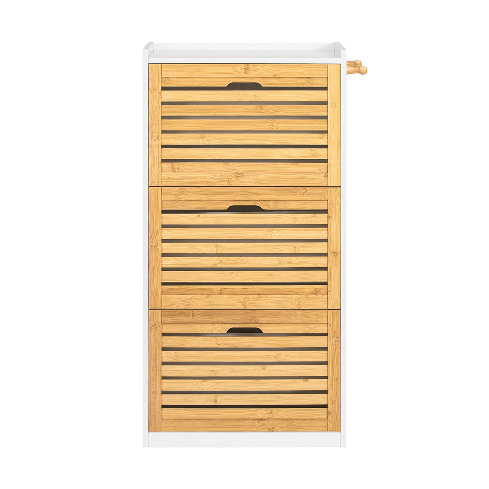 SoBuy Schuhschrank mit 3 T&uuml;ren Holzfarbe 55x30x112cm Modern - Bild 1