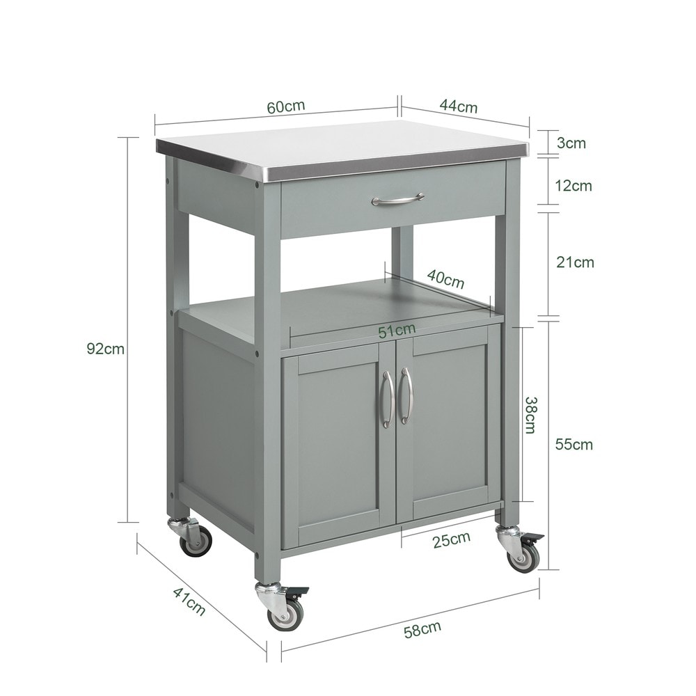 SoBuy Küchenwagen mit 1 Schublade Hellgrau 60x44,5x91cm Modern online kaufen bei Netto