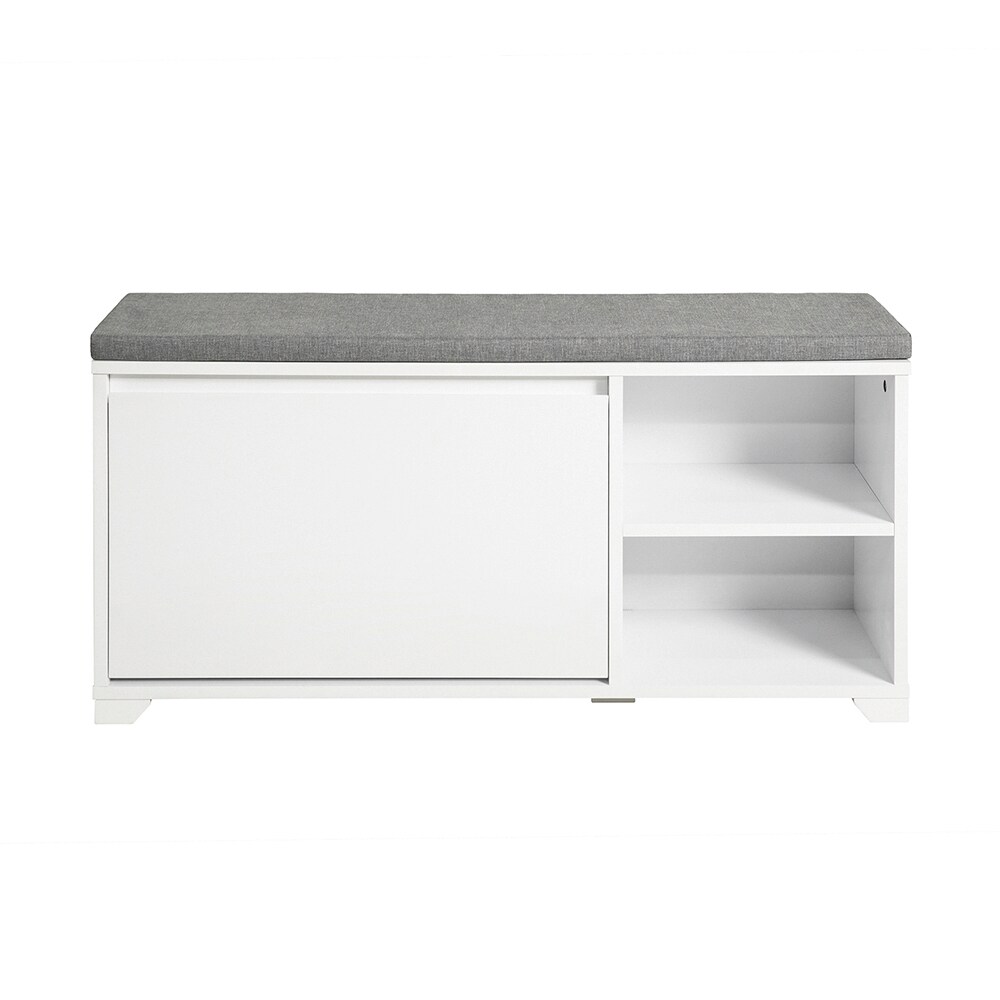 SoBuy Schuhbank mit 1 T&uuml;r Wei&szlig; 90x24x47cm Klassisch - Bild 1