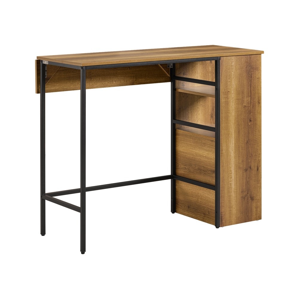 SoBuy Bartisch mit erweiterbarer Tischplatte Dunkelbraun 120x65x95cm Industriell - Bild 1