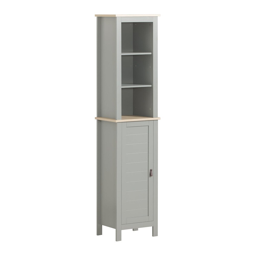 SoBuy Badezimmerschrank mit 1 T&uuml;r Hellgrau 39x30x168cm Modern - Bild 1