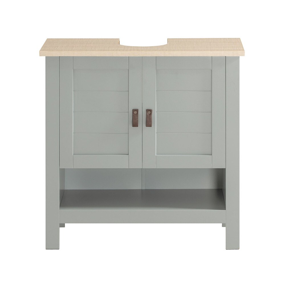 SoBuy Waschbeckenunterschrank mit 2 Türen Hellgrau 60x30x60cm Modern | 04251388619957