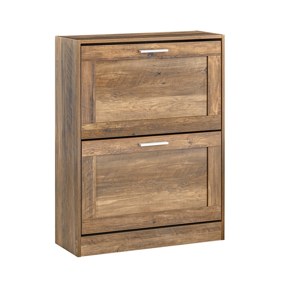 SoBuy Schuhschrank mit 2 Türen Braun 59,5x23x79,5cm Vintage | 04251388621127