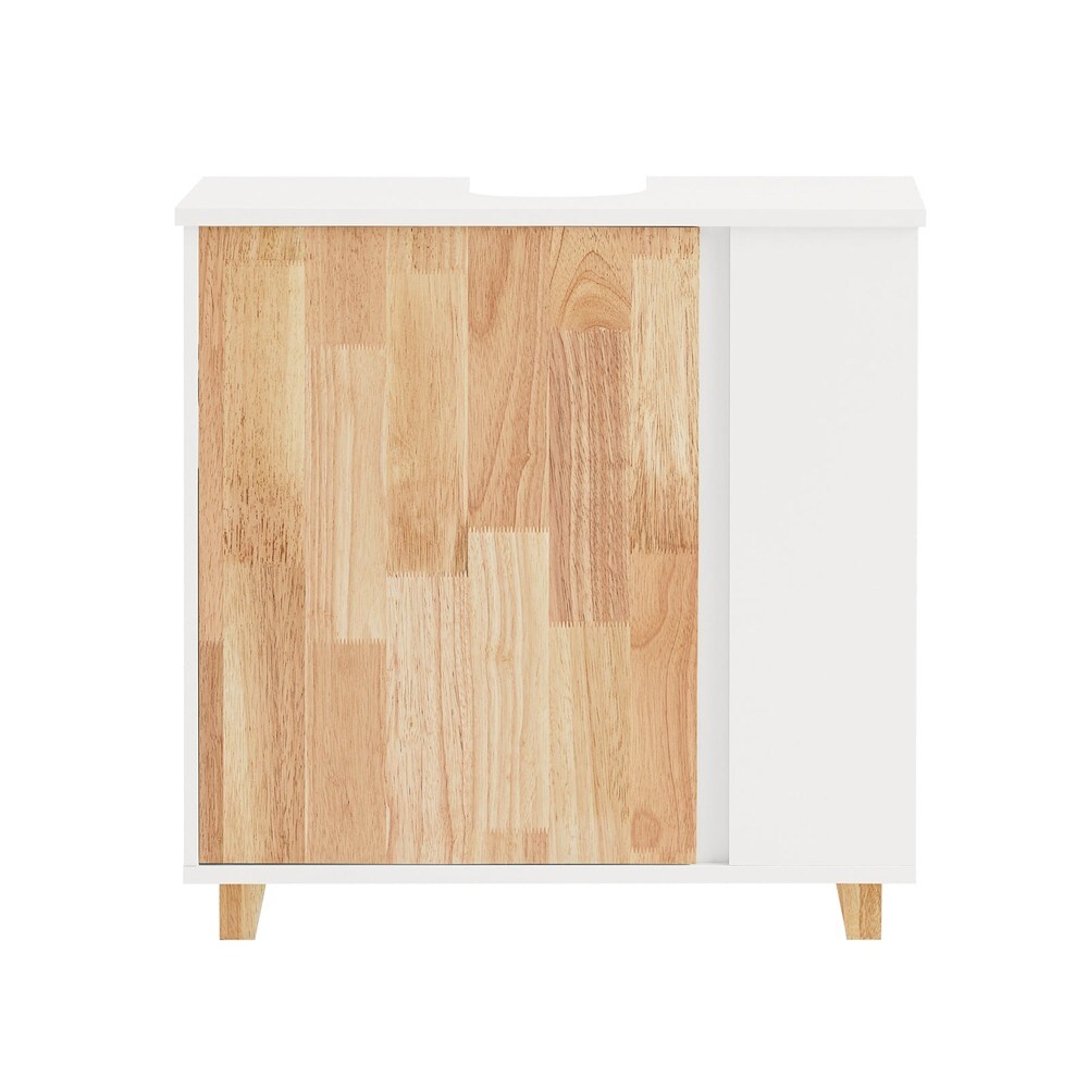 SoBuy Waschbeckenunterschrank mit 2 Türen Weiß 60x30x60cm Funktional | 04251388621165