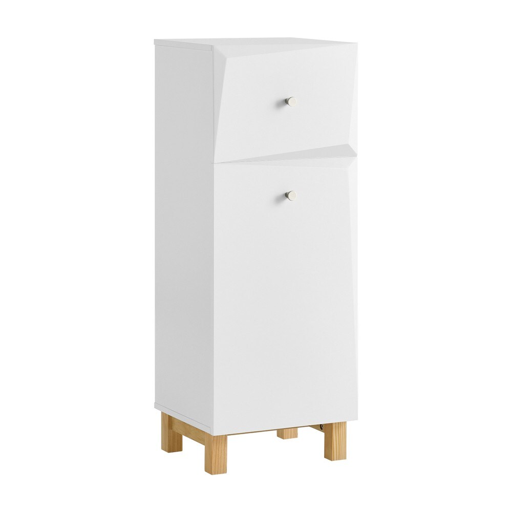 SoBuy W&auml;scheschrank mit 1 Schublade Wei&szlig; 34x30x89,5cm Modern - Bild 1