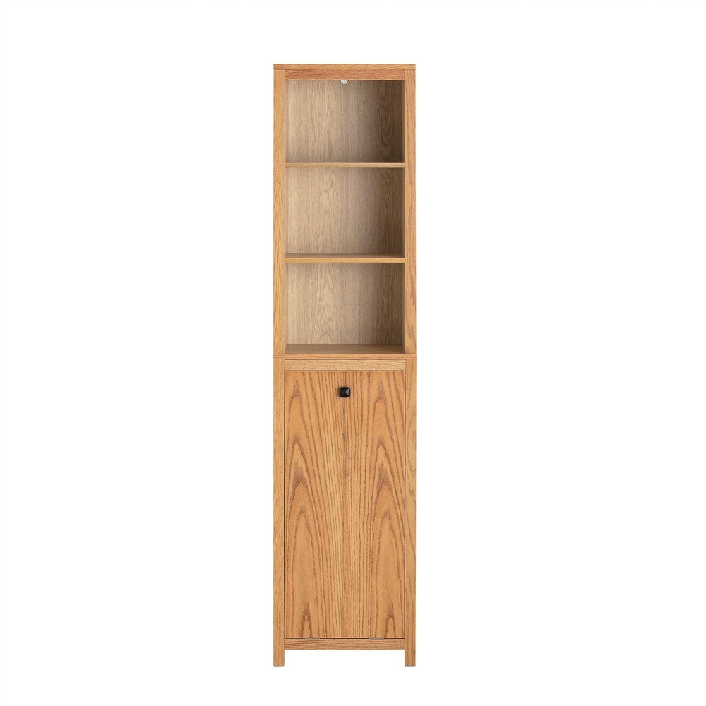 SoBuy Badezimmerschrank mit 1 T&uuml;r Holzfarbe 40x35x172cm Funktional - Bild 1