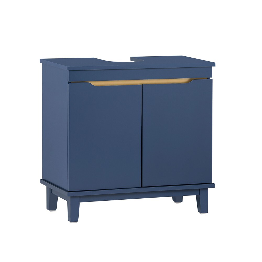 SoBuy Waschbeckenunterschrank mit 1 T&uuml;r Blau 60x30x58cm Modern - Bild 1