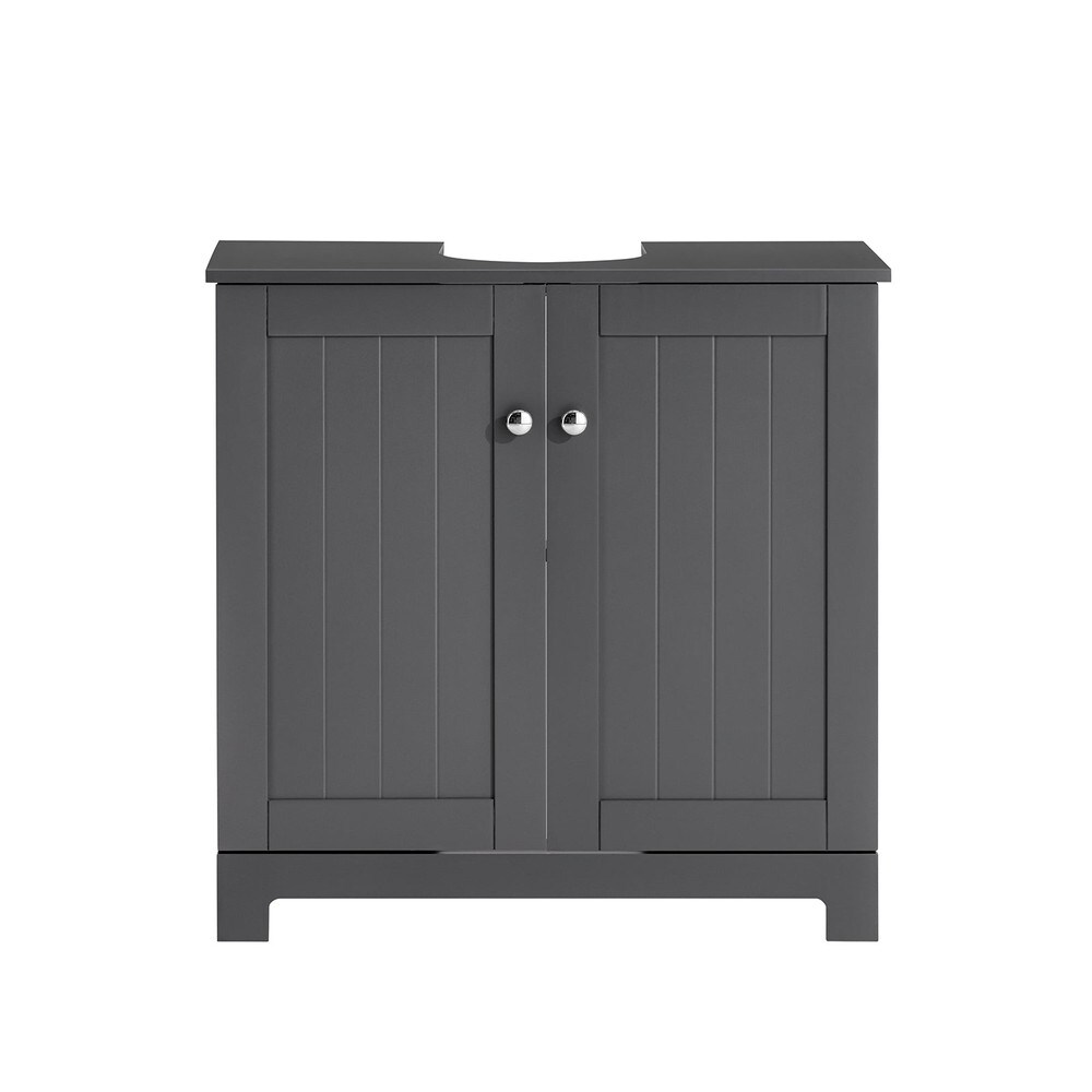 SoBuy Waschbeckenunterschrank mit 2 Türen Dunkelgrau 60x30x60cm Funktional | 04251388627181