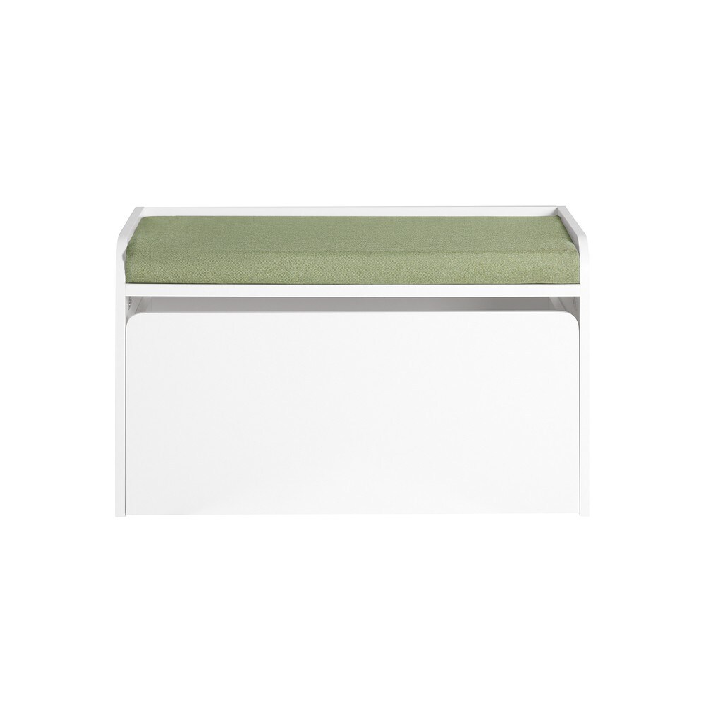 SoBuy Spielzeugkiste mit Sitzkissen Wei&szlig; 60x34x35cm Funktional - Bild 1