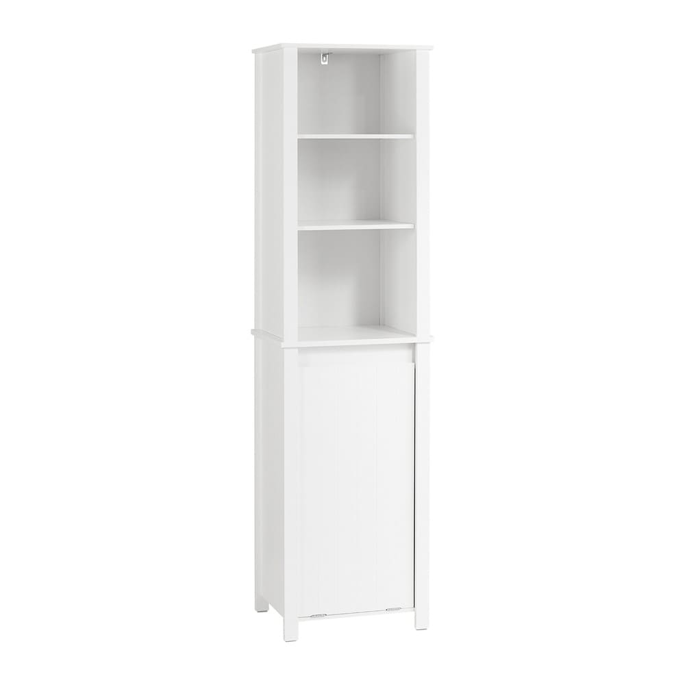 SoBuy Badezimmerschrank mit einer T&uuml;r Wei&szlig; 45x35x170cm Modern - Bild 1