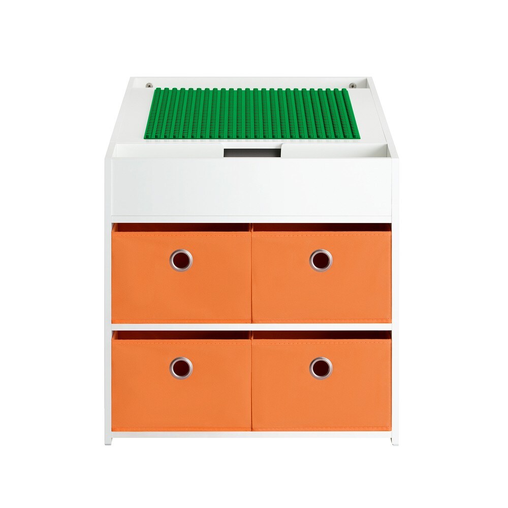 SoBuy Kindertisch mit 2 St&uuml;hlen und Stauraum Wei&szlig; 87x50x50cm Funktional - Bild 1