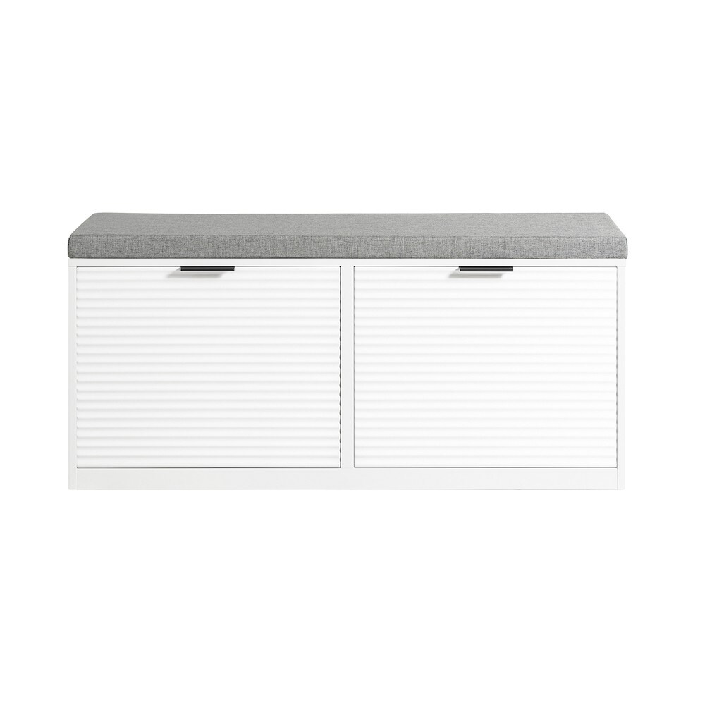 SoBuy Schuhbank mit 2 T&uuml;ren Wei&szlig; 105x35x48cm Modern - Bild 1