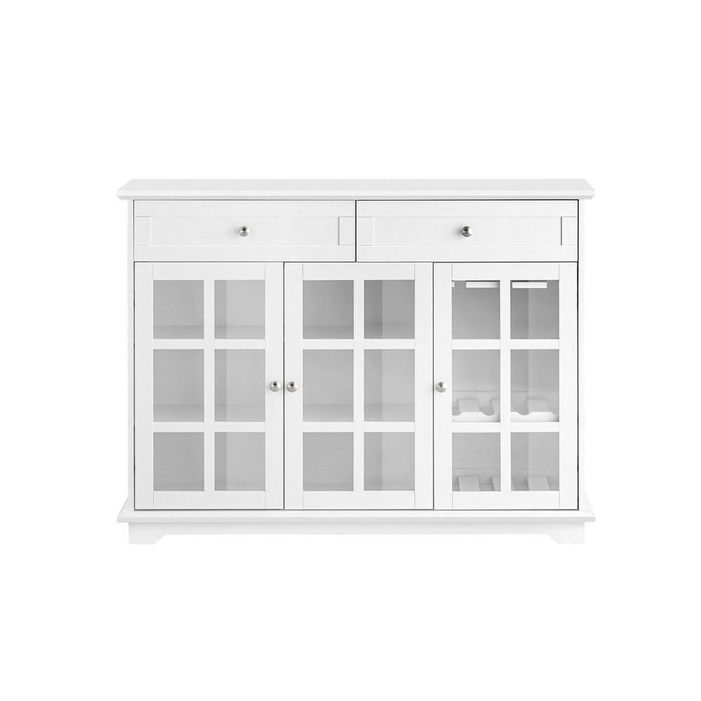 SoBuy Sideboard mit 2 Schubladen Weiß 119x40x90cm Modern