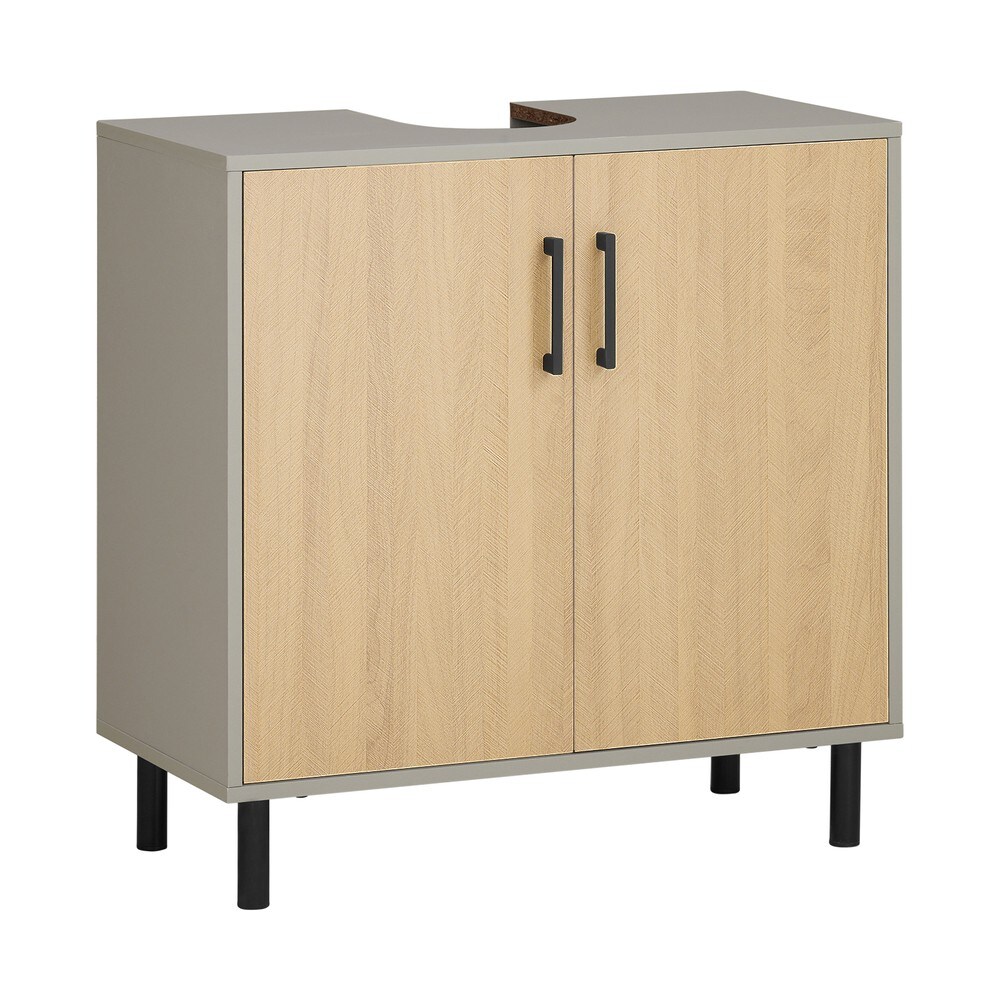 SoBuy Waschbeckenunterschrank mit 2 Türen Grau 60x30x60cm Modern | 04251388628270