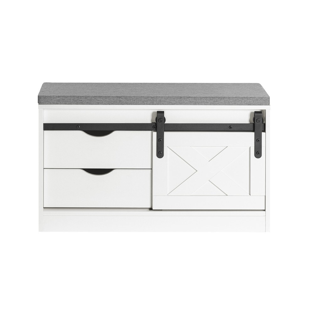 SoBuy Schuhbank mit 3 T&uuml;ren Wei&szlig; 80x30x49,5cm Funktional - Bild 1