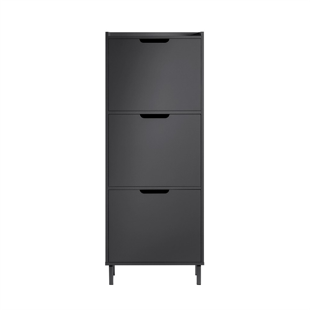 SoBuy Schuhschrank mit 4 T&uuml;ren Schwarz Modern - Bild 1