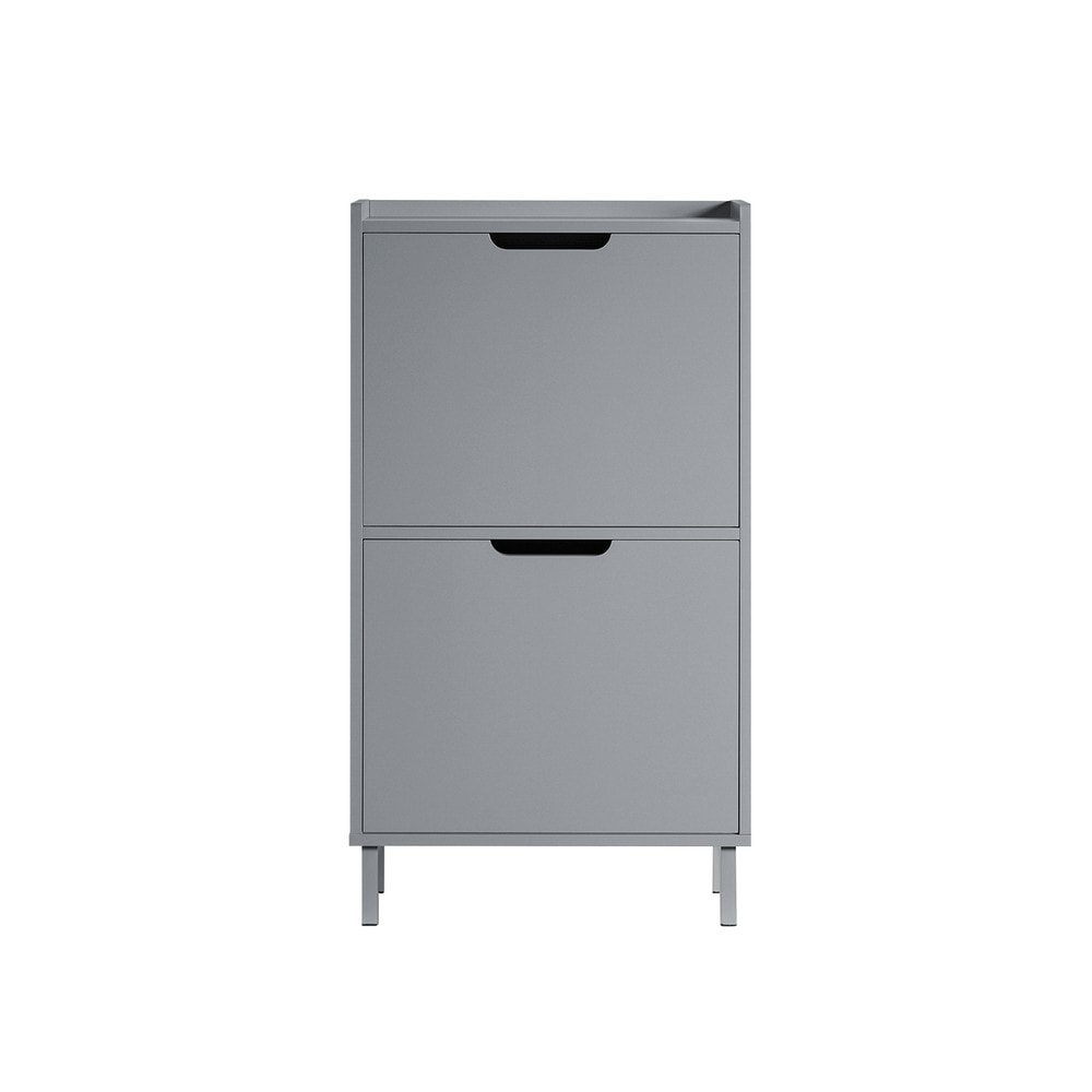 SoBuy Schuhschrank mit 4 T&uuml;ren Hellgrau 50,3x17x90,5cm Modern - Bild 1