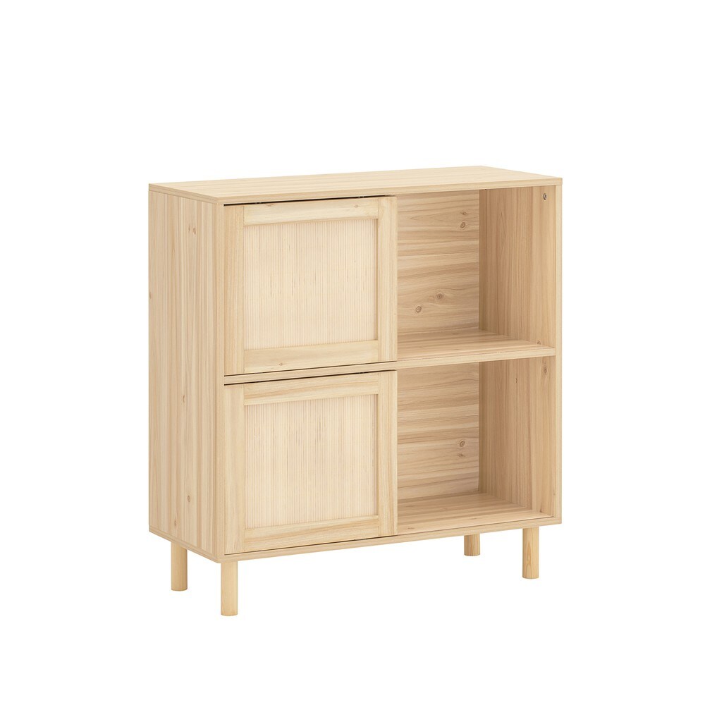 SoBuy Sideboard mit 2 Türen Holzfarbe 80x35x87cm Klassisch | 04251388628782