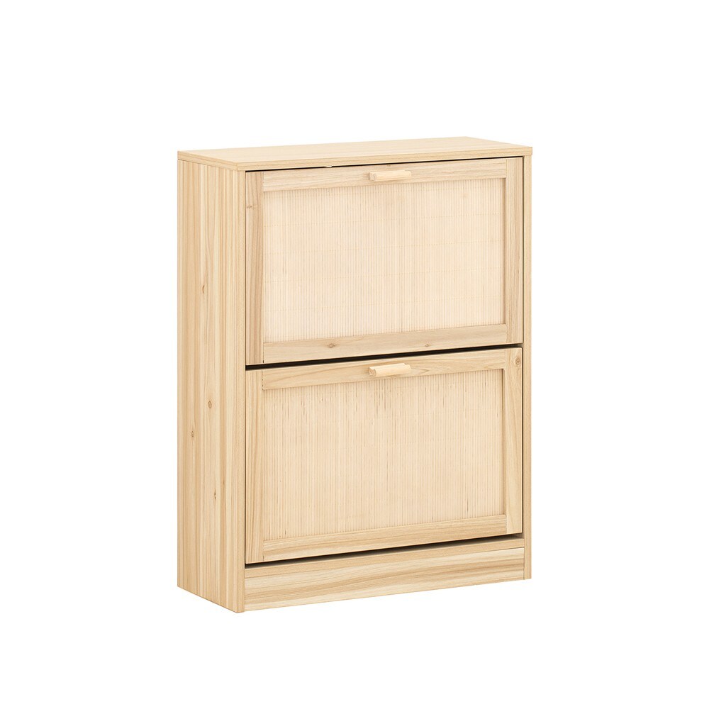 SoBuy Schuhschrank mit 2 T&uuml;ren Holzfarbe 60x24x80cm Funktional - Bild 1