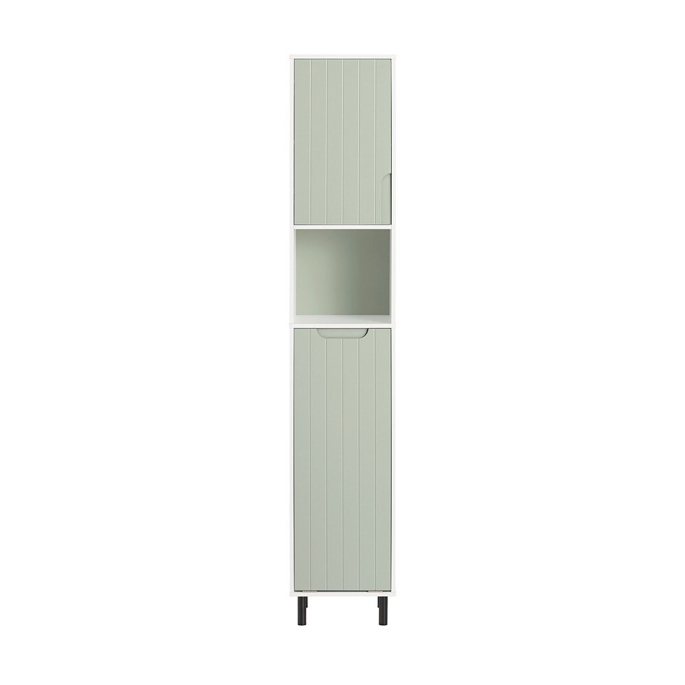 SoBuy Badezimmer-Hochschrank mit 2 Türen Grün 31x30x167cm Funktional | 04251388628690