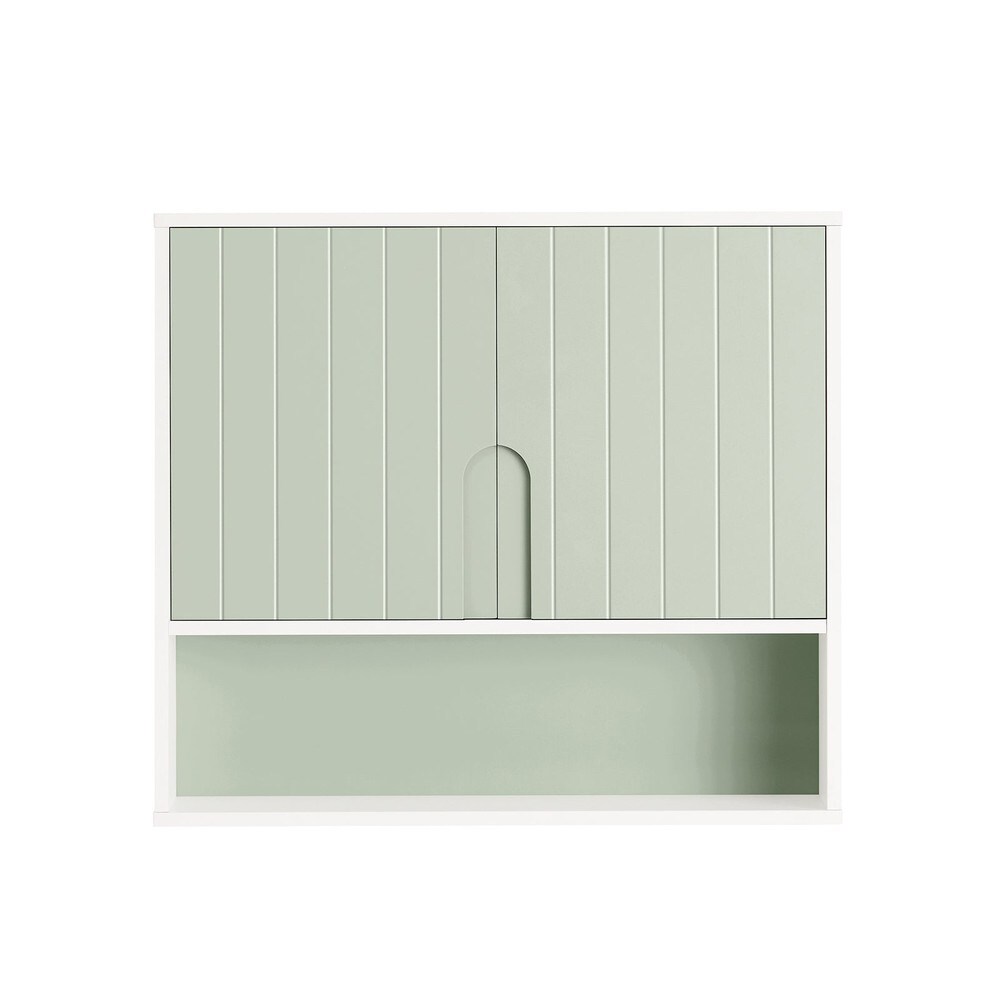SoBuy Hängeschrank mit 2 Türen Grün 60x15x54cm Modern