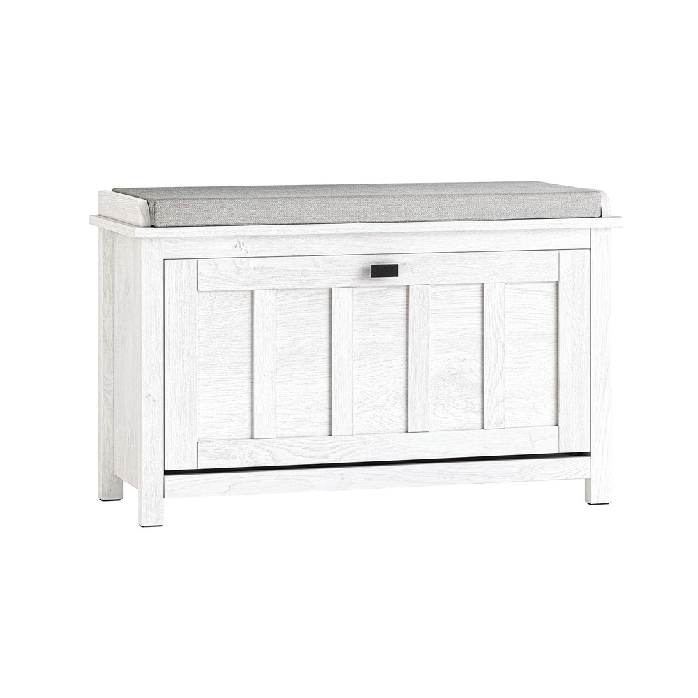 SoBuy Schuhbank mit 1 T&uuml;r Wei&szlig; 80x30x50cm Klassisch - Bild 1