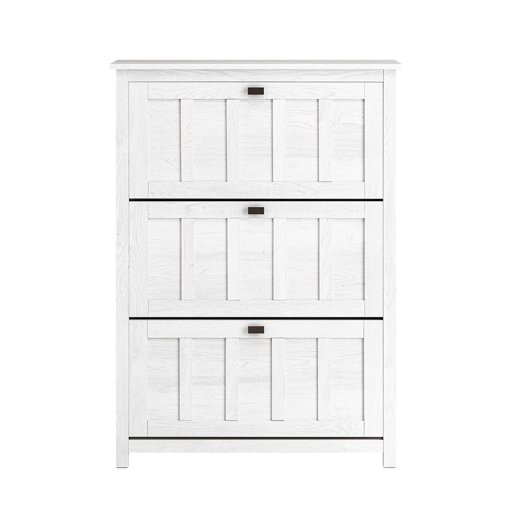 SoBuy Schuhschrank mit 3 Türen Weiß 80x30x111cm Modern | 04251388628805