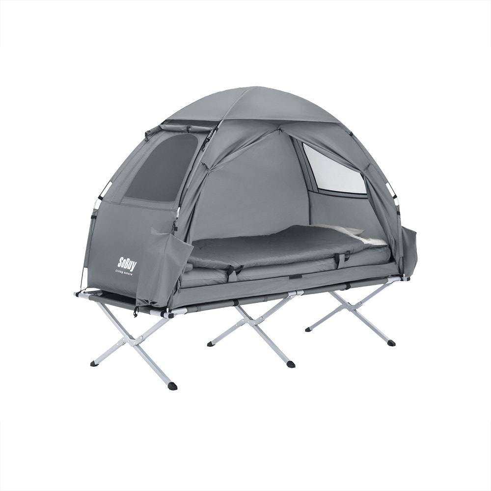 SoBuy Campingzelt mit 1 T&uuml;r Hellgrau Funktional - Bild 1
