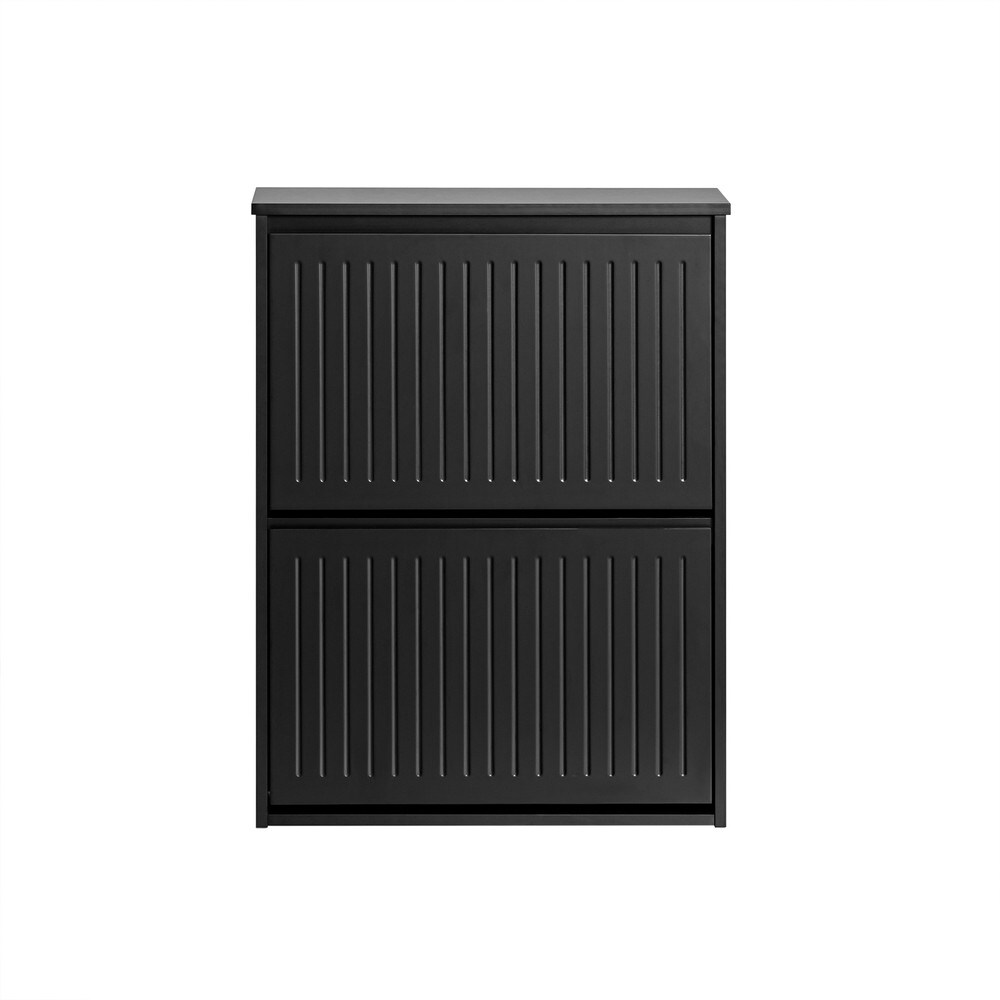 SoBuy Schuhschrank mit 2 T&uuml;ren Schwarz 61x26x81cm Modern - Bild 1