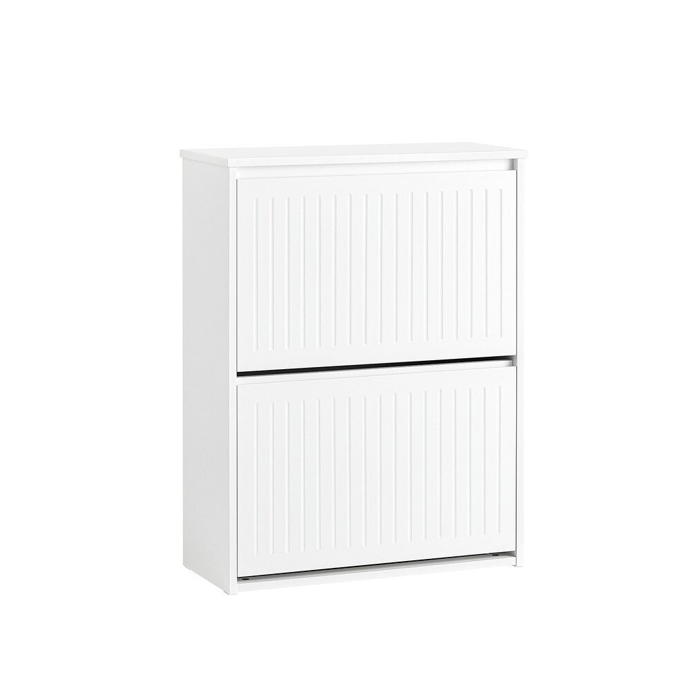 SoBuy Schuhschrank mit 2 Türen Weiß 61x26x81cm Modern | 04251388630037