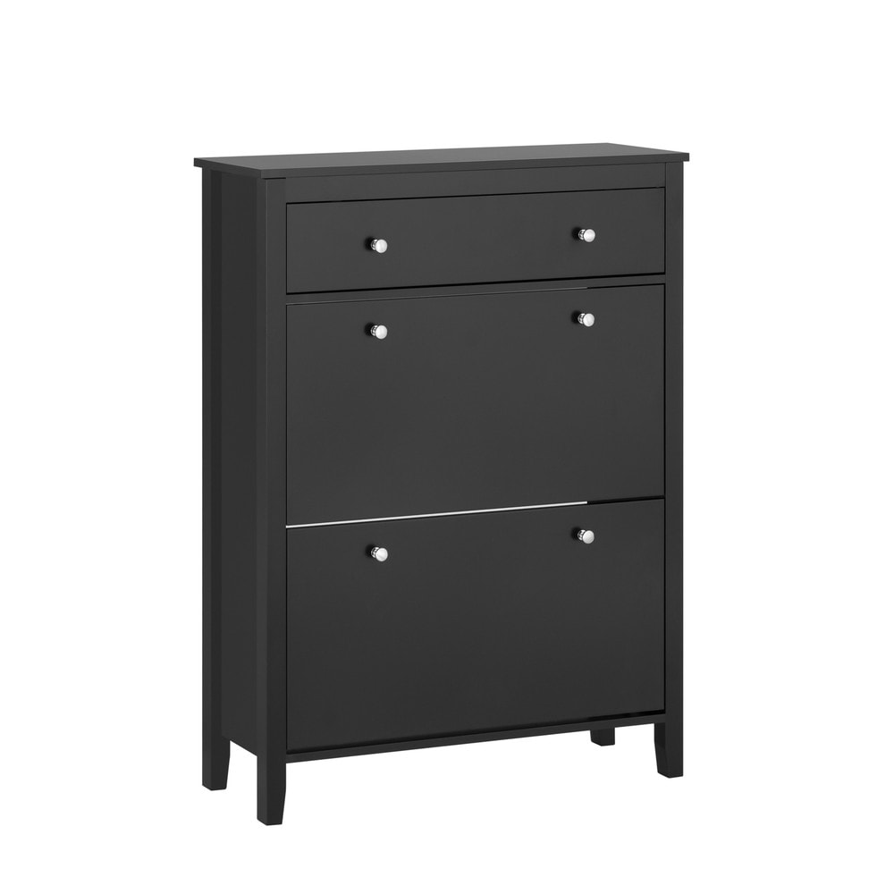 SoBuy Schuhschrank mit 1 Schublade Schwarz 80x25x108cm Nordisch - Bild 1