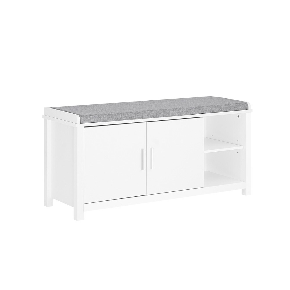 SoBuy Schuhbank mit 2 T&uuml;ren Wei&szlig; 105x35x50cm Klassisch - Bild 1