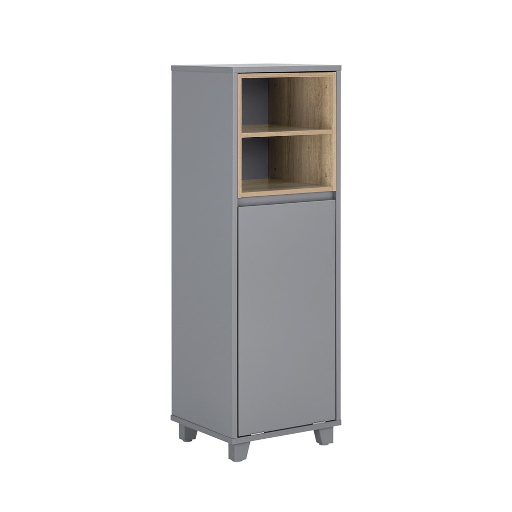 SoBuy Badezimmerschrank mit 2 Regalb&ouml;den Dunkelgrau 35x30x105cm Modern - Bild 1
