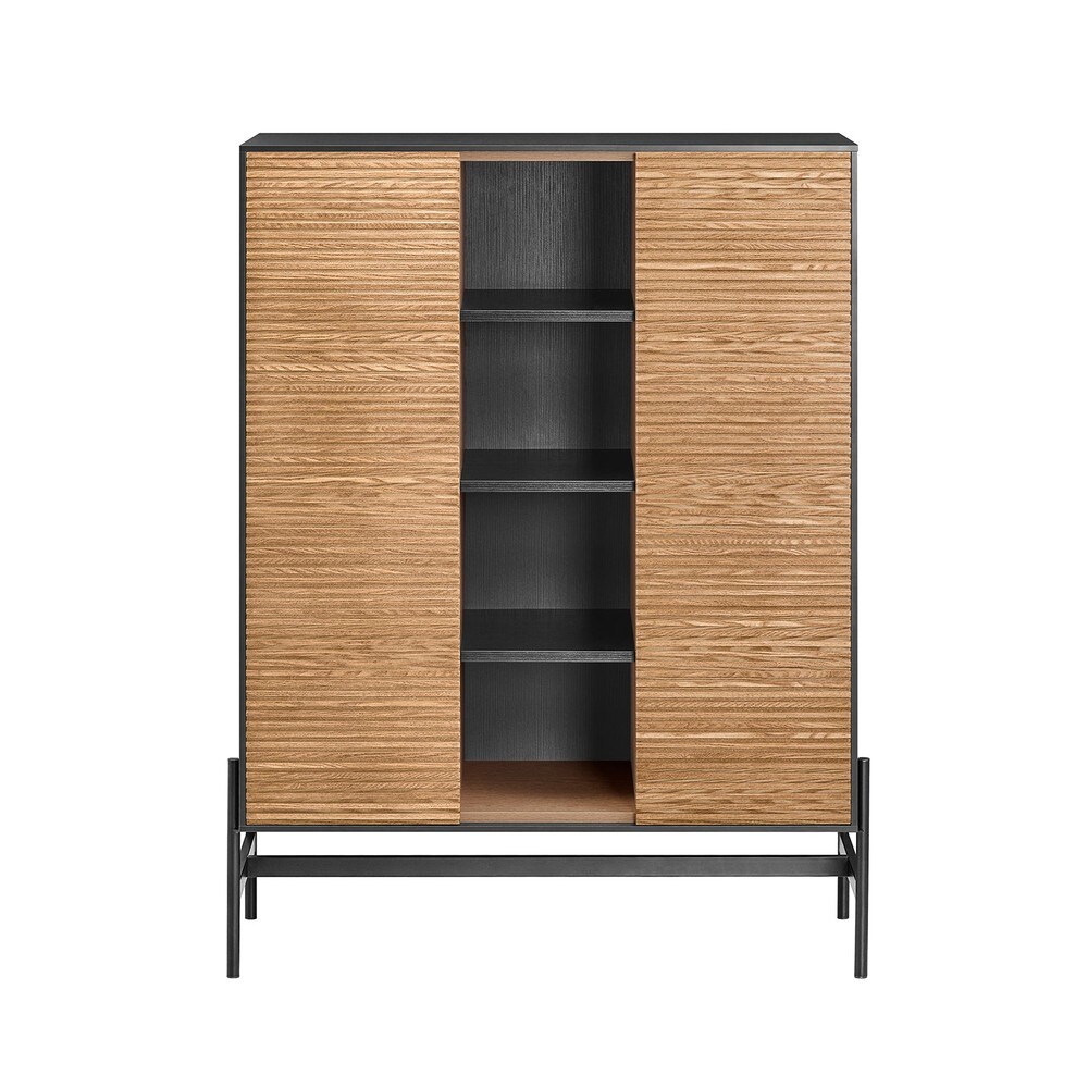 SoBuy Sideboard mit 1 Tür Schwarz 8892x40x119cm Industriell | 04251388631072