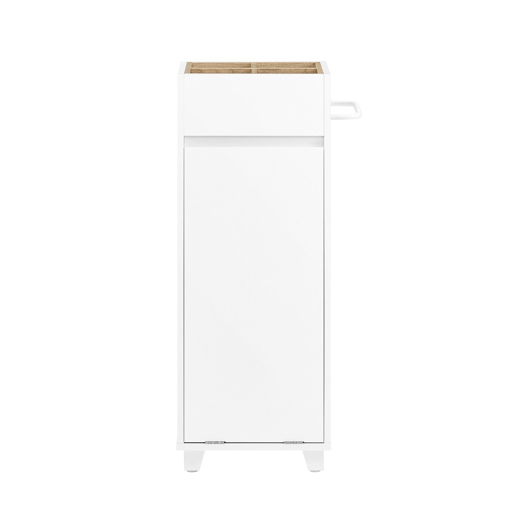 SoBuy Wäscheschrank mit 1 Tür Weiß 38x30x90cm Funktional | 04251388631836