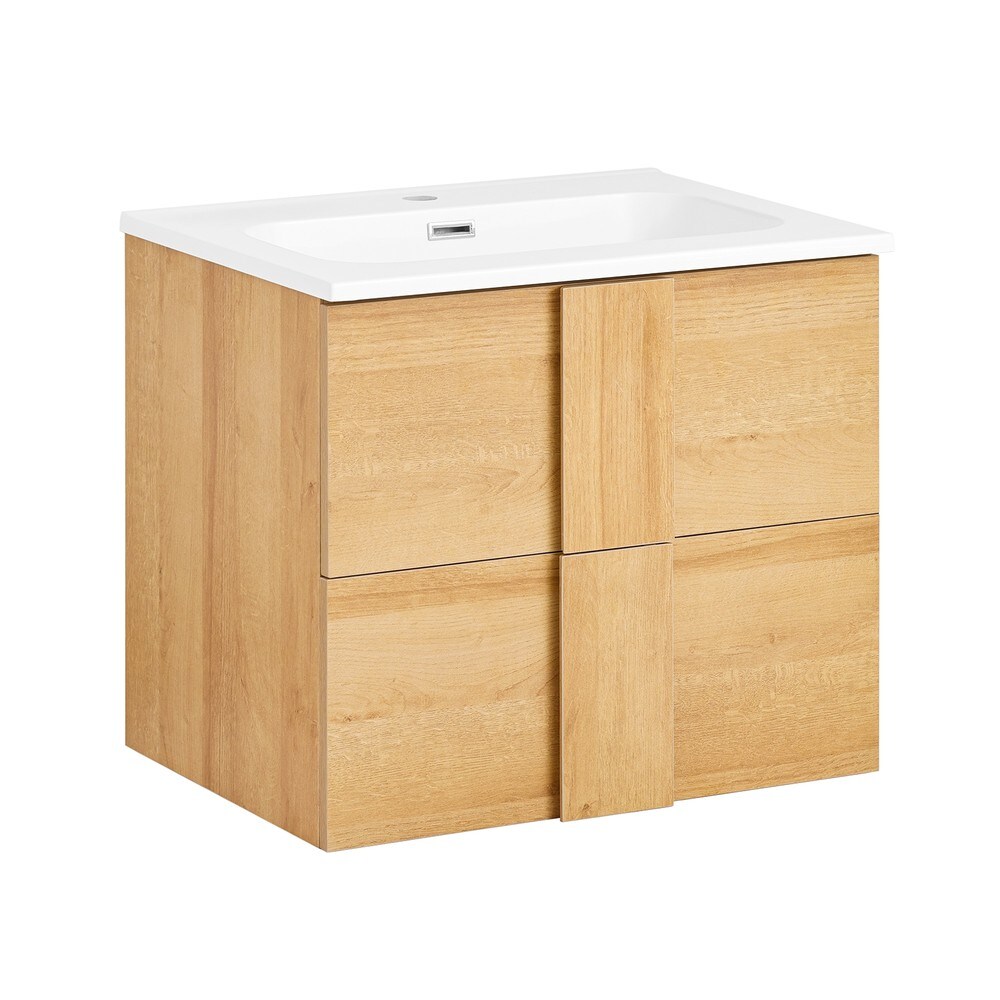 SoBuy Waschbeckenunterschrank mit 2 Schubladen Holzfarbe 61x46x60,5cm Modern - Bild 1