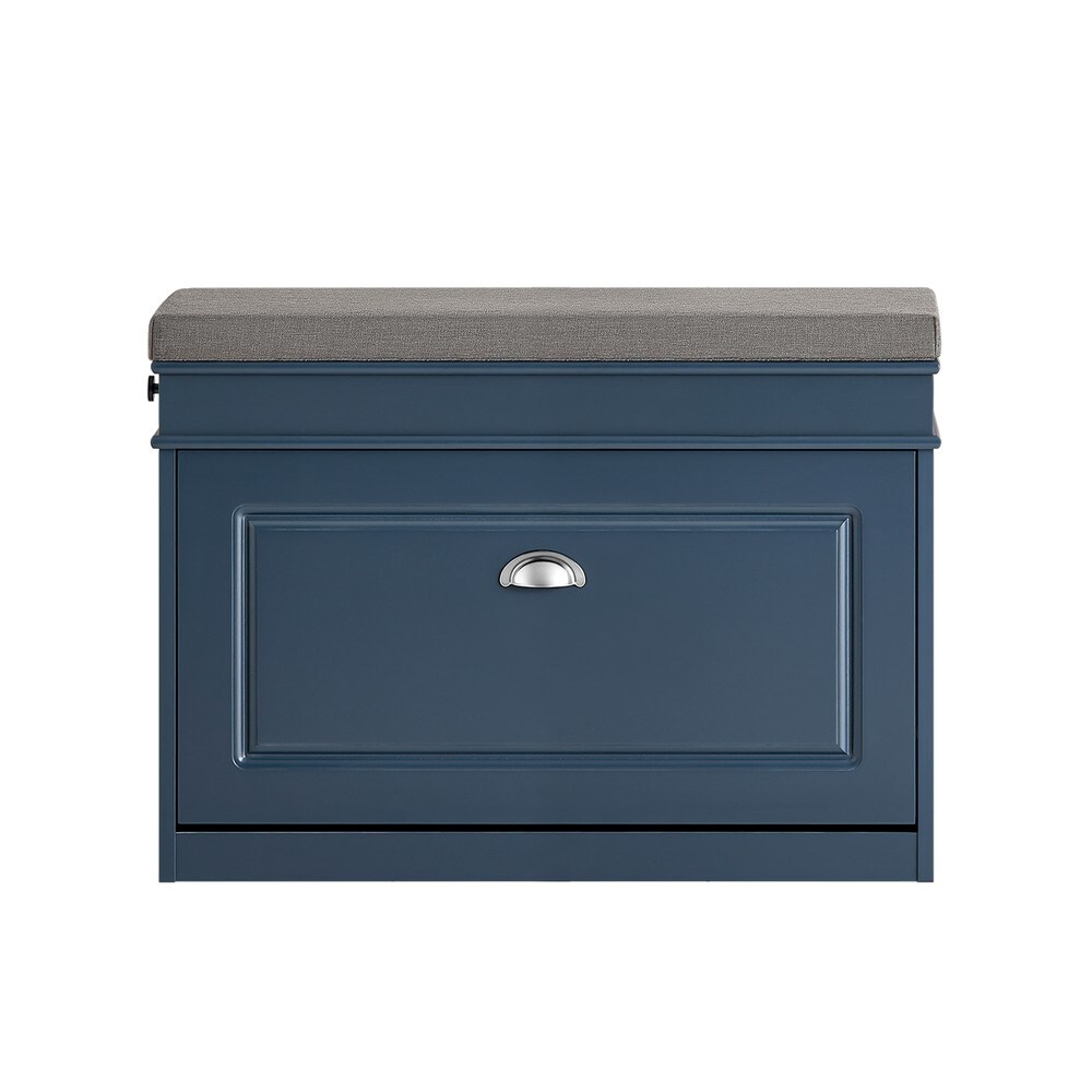 SoBuy Schuhbank mit 1 Tür Blau 75x24x51cm Funktional | 04251388634066