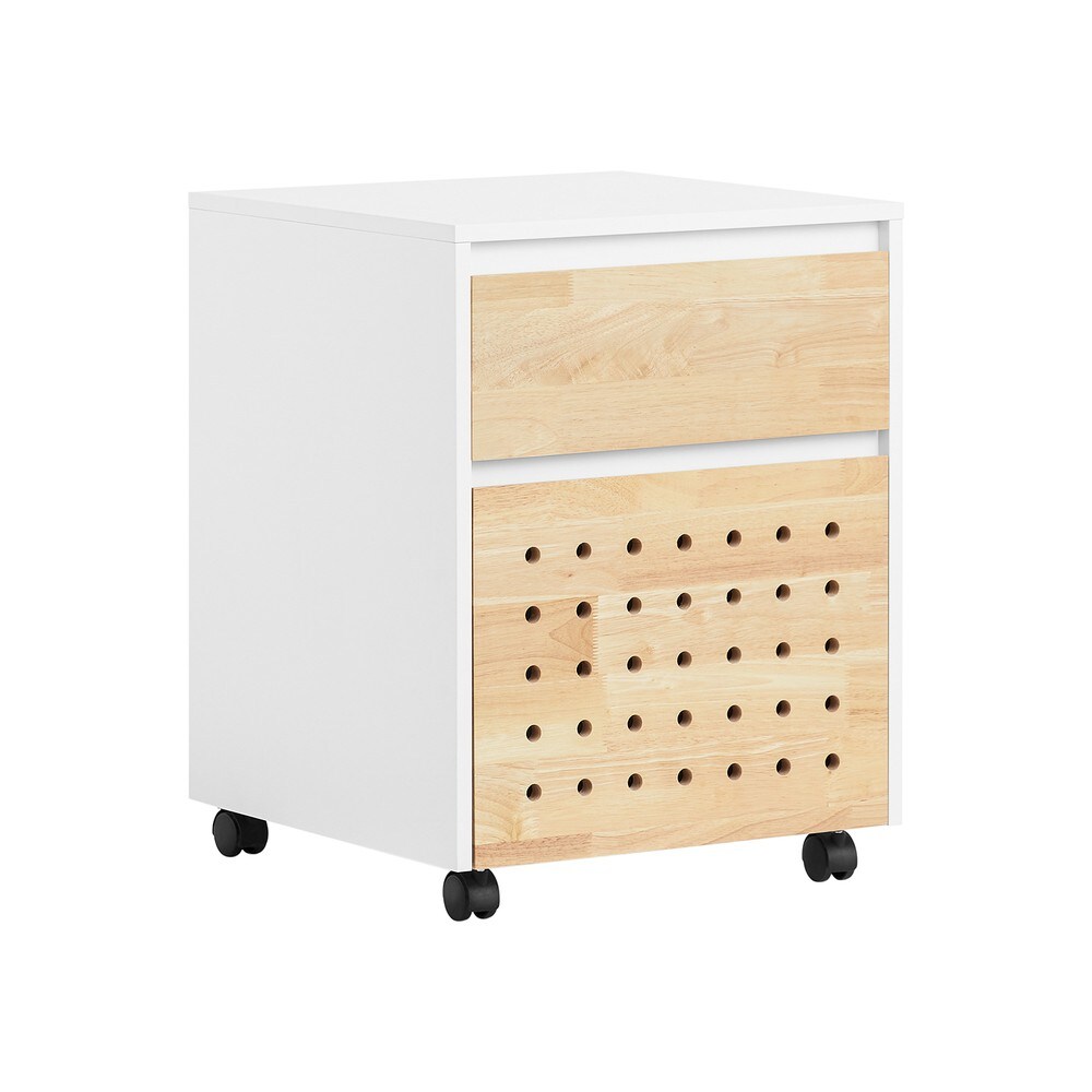 SoBuy Schubladenschrank fürs Büro mit 2 Schubladen Holzfarbe 45x45x59cm Modern | 04251388632284