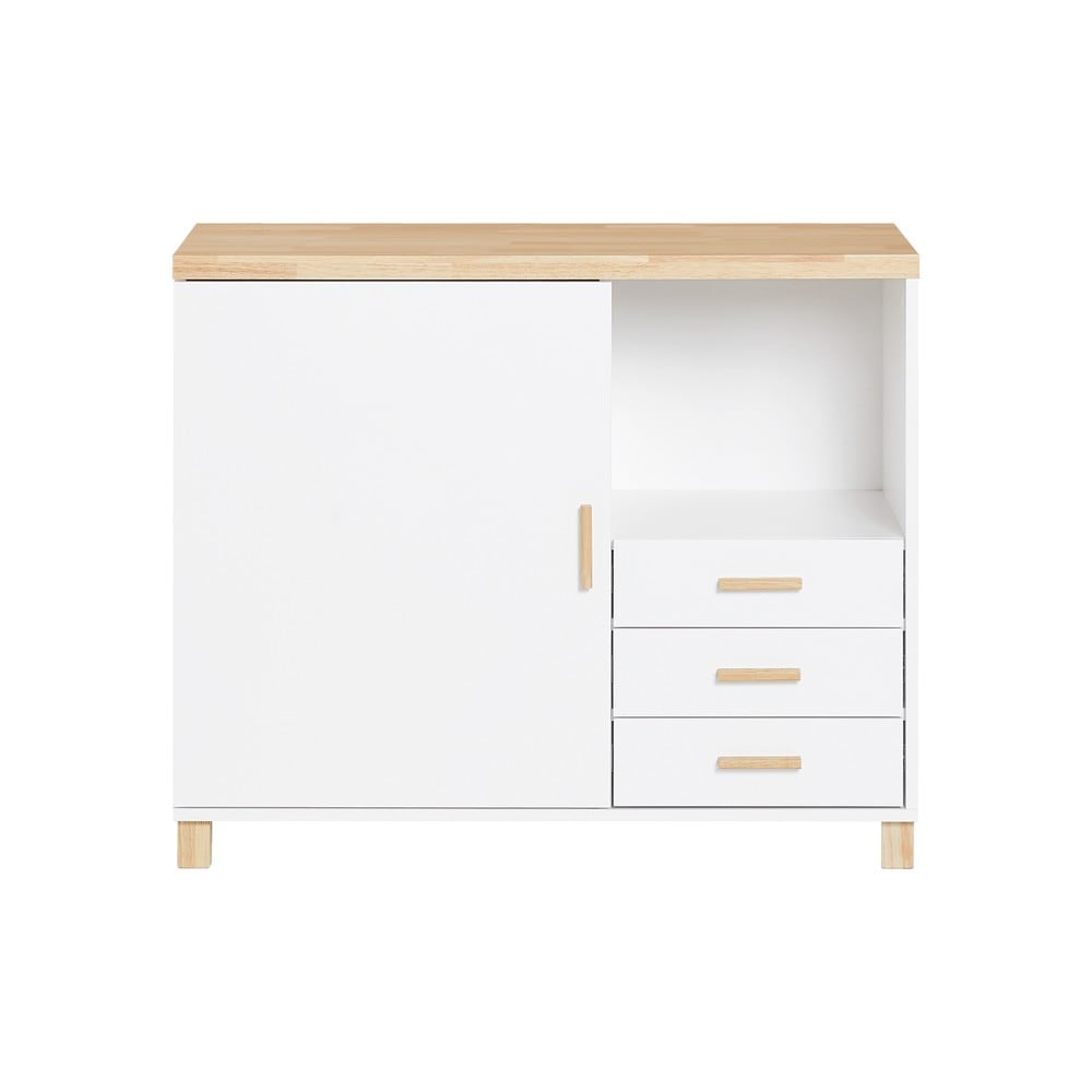 SoBuy B&uuml;roschiebeschrank mit 3 Schubladen Holzfarbe Modern - Bild 1