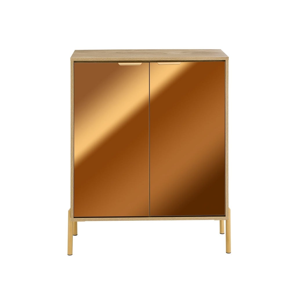 SoBuy Schuhschrank mit 2 T&uuml;ren Gold 83x38x100cm Modern - Bild 1