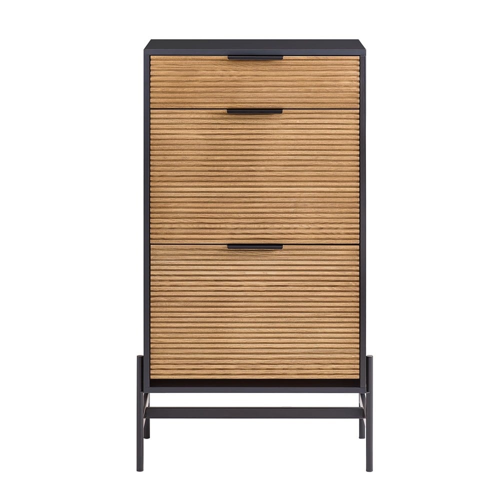 SoBuy Schuhbank mit 1 Schublade Schwarz 60,1x40,1x111,5cm Modern - Bild 1