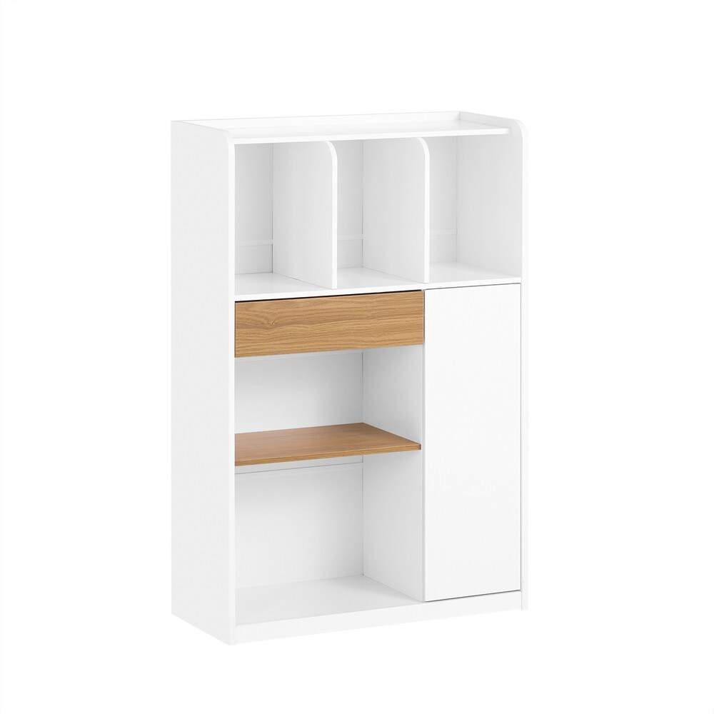 SoBuy B&uuml;cherregal mit 1 Schublade Wei&szlig; 72x30x109,7cm Modern - Bild 1