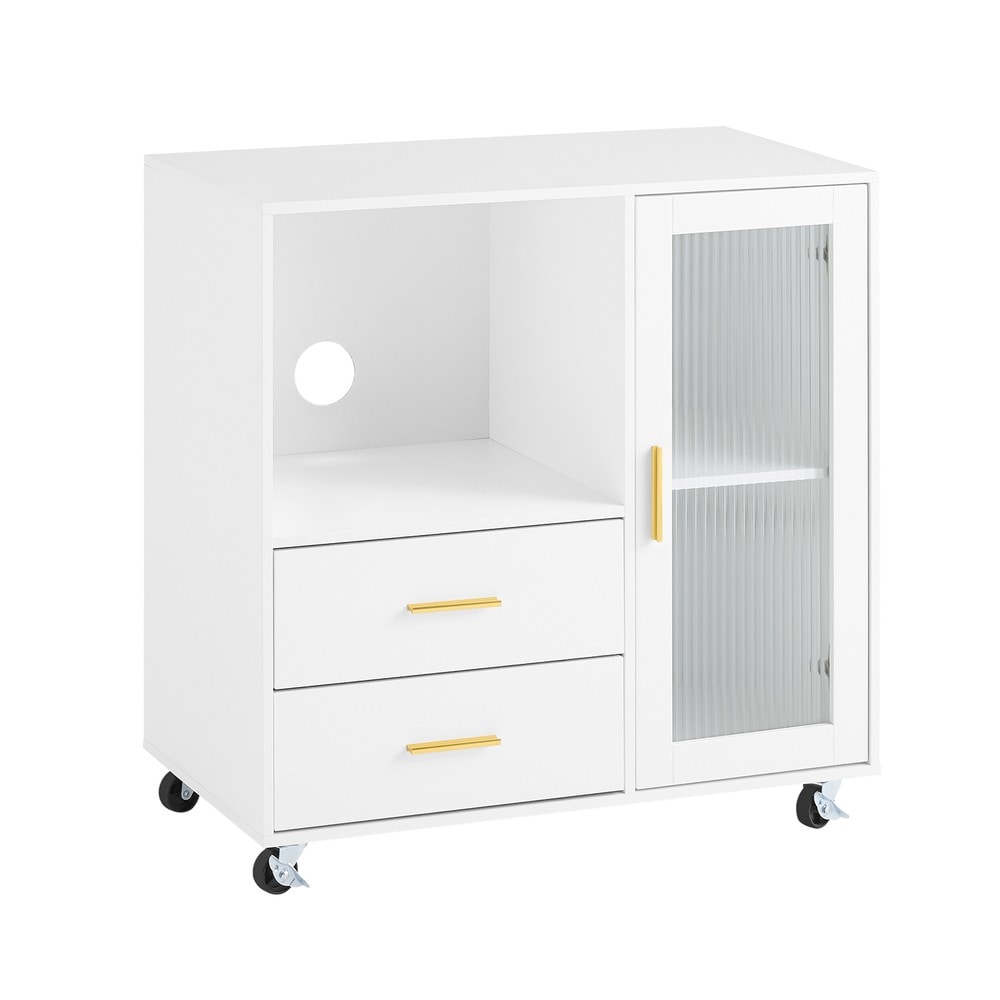 SoBuy Schubladenschrank f&uuml;rs B&uuml;ro mit 2 Schubladen Wei&szlig; 75x40x75,5cm Modern - Bild 1