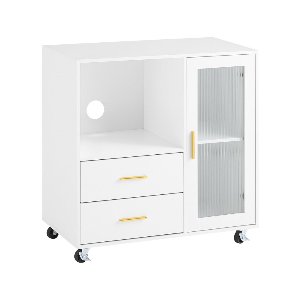 SoBuy Schubladenschrank fürs Büro mit 2 Schubladen Weiß 75x40x75,5cm Modern | 04251388632550